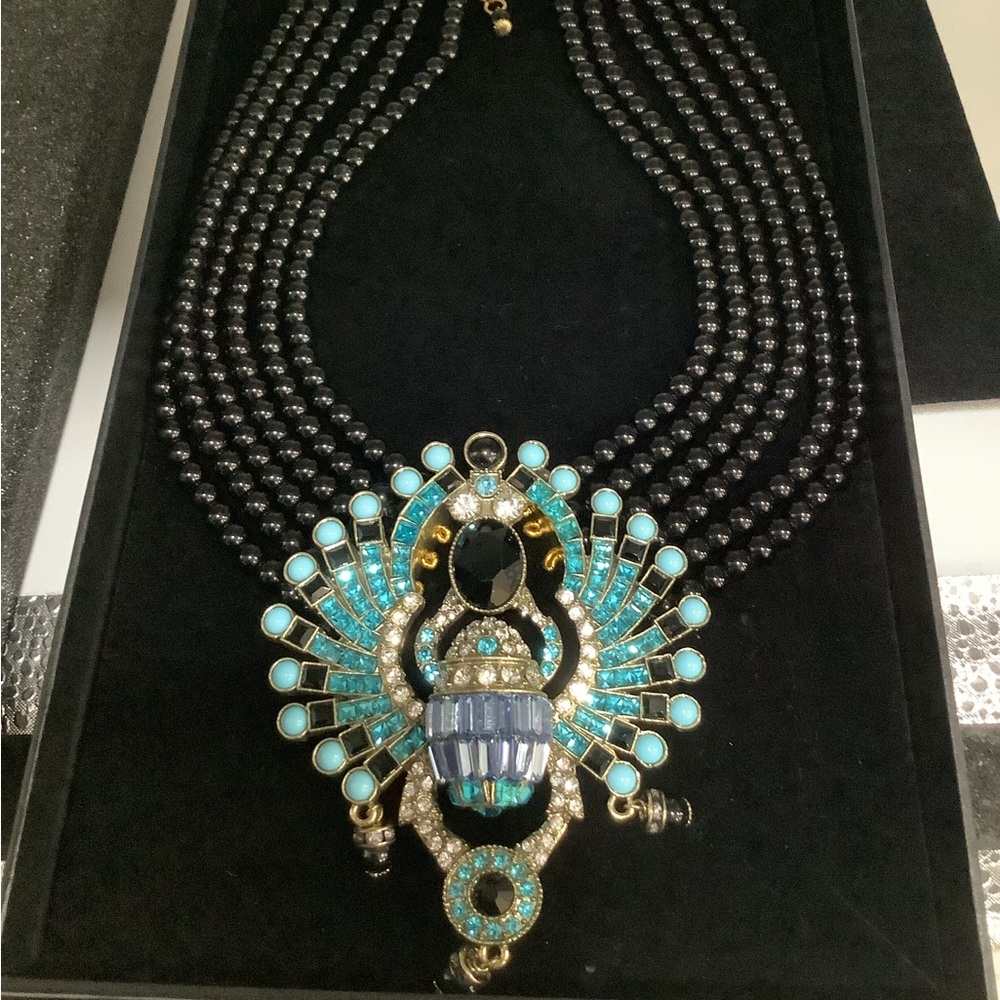 Gorgeous crystal scarab necklace